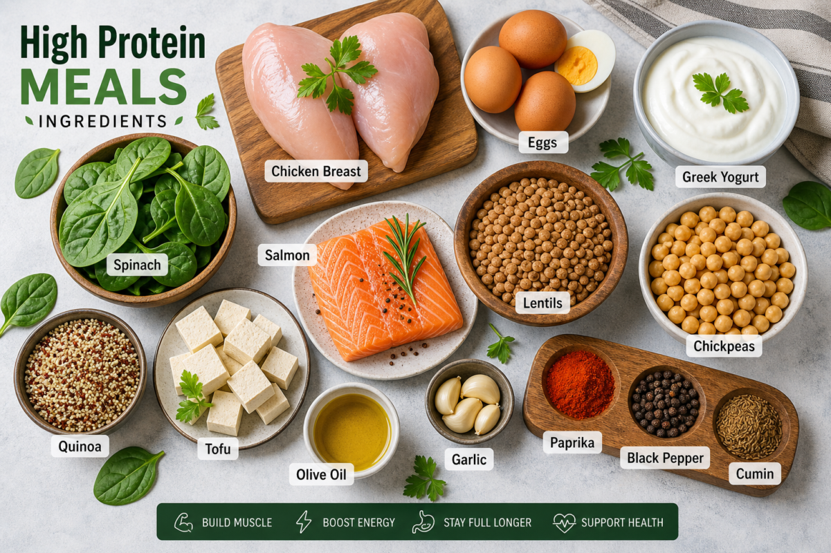 high protein meals ingredients list