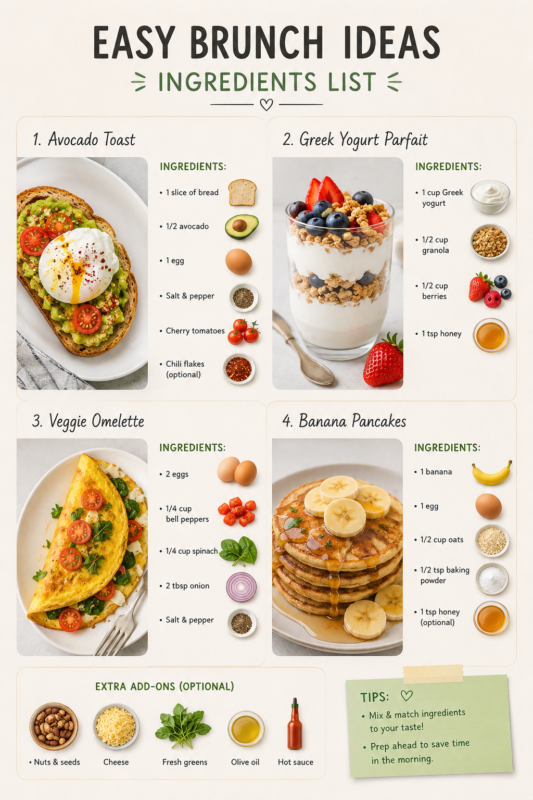 easy brunch ideas ingredients